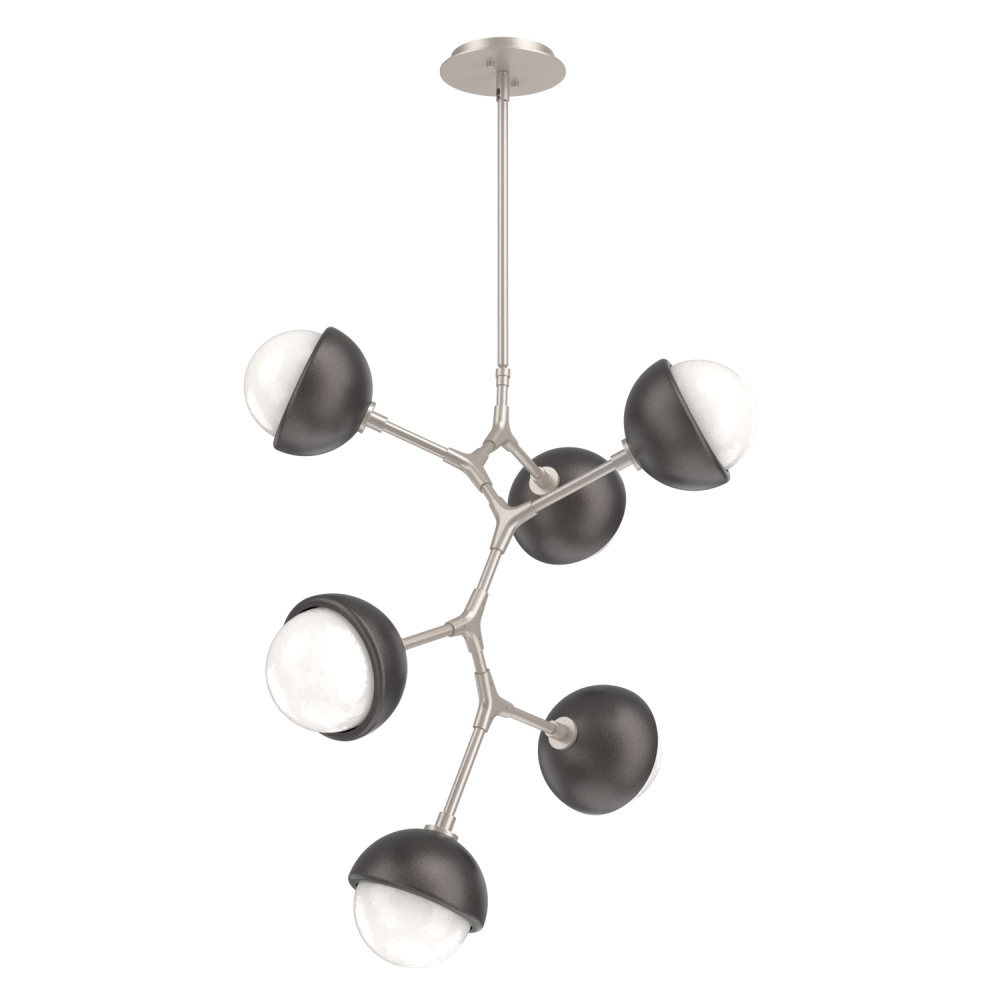 Cabochon Chandelier Large Pendant Beige Silver