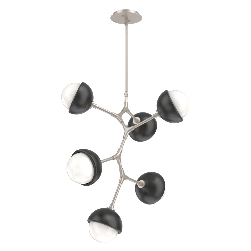 Cabochon Chandelier Large Pendant Beige Silver