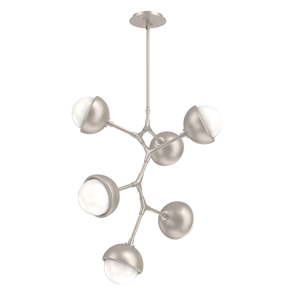 Cabochon Chandelier Large Pendant Beige Silver