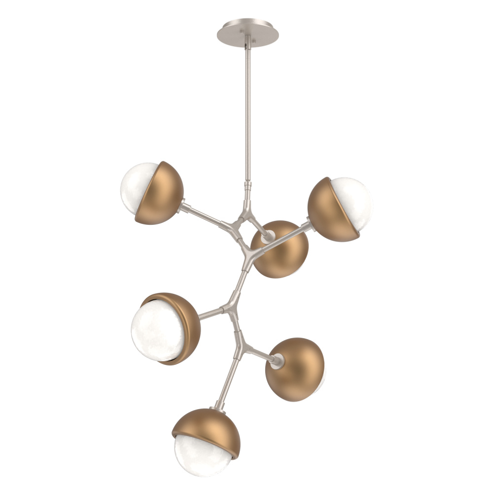 Cabochon Chandelier Large Pendant Beige Silver