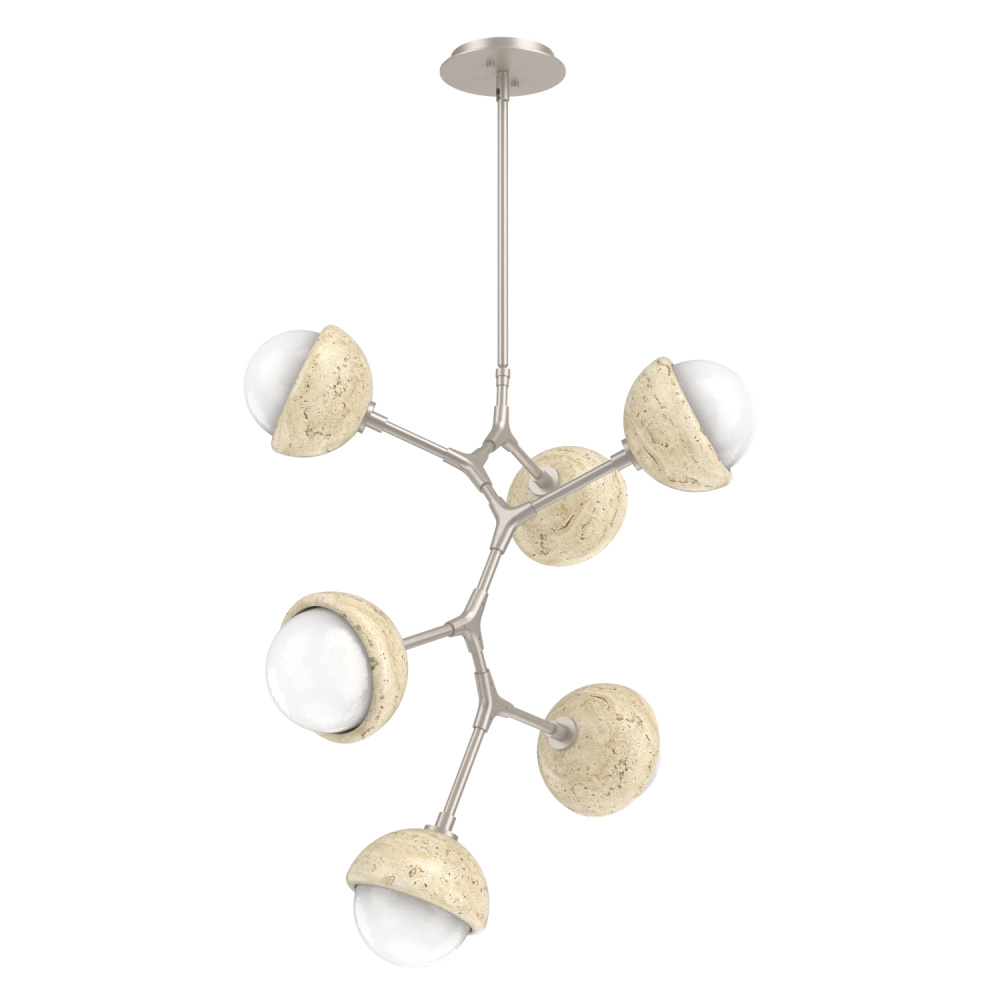 Cabochon Chandelier Large Pendant Beige Silver