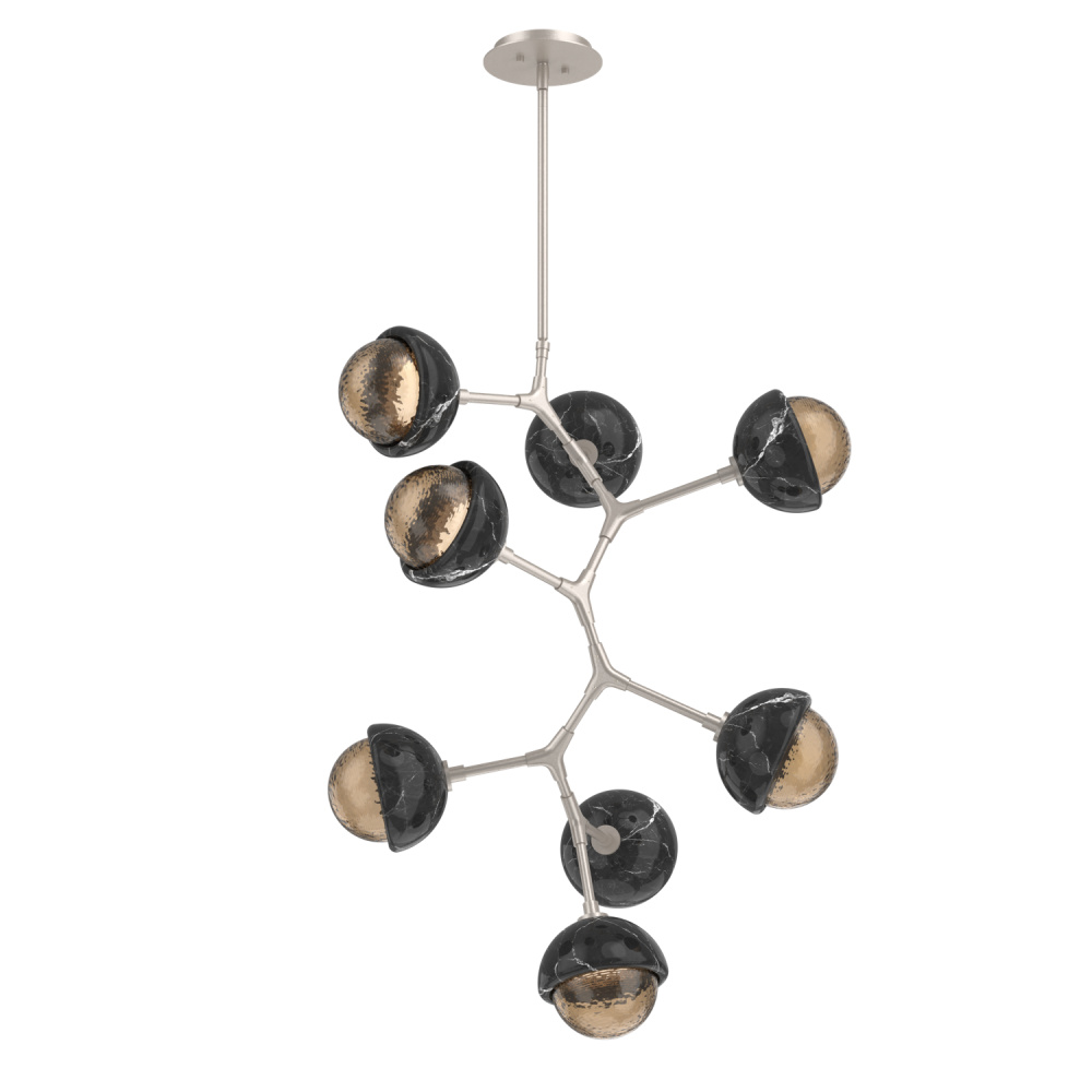 Cabochon Chandelier Large Pendant Beige Silver