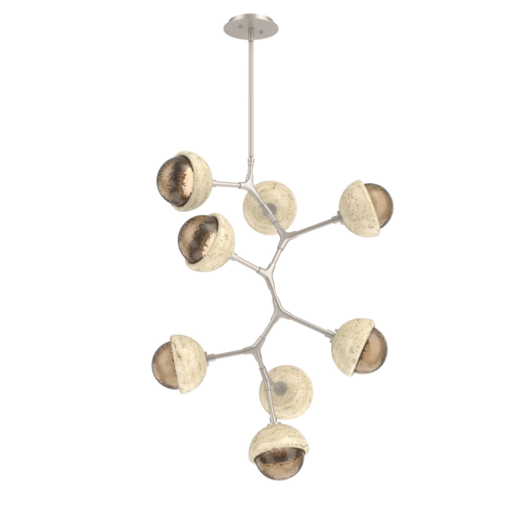 Cabochon Chandelier Large Pendant Beige Silver