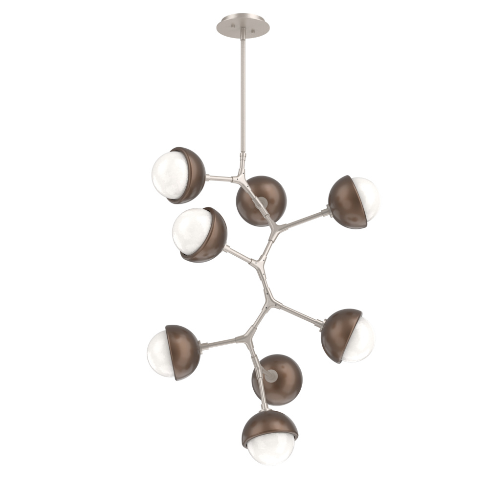 Cabochon Chandelier Large Pendant Beige Silver