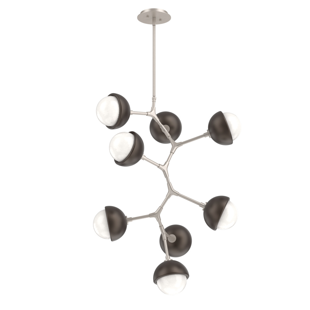 Cabochon Chandelier Large Pendant Beige Silver