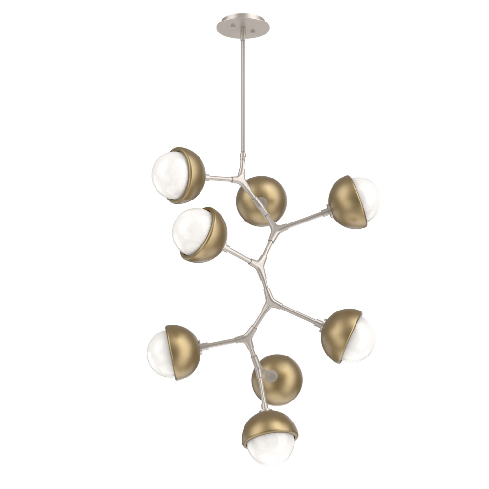 Cabochon Chandelier Large Pendant Beige Silver