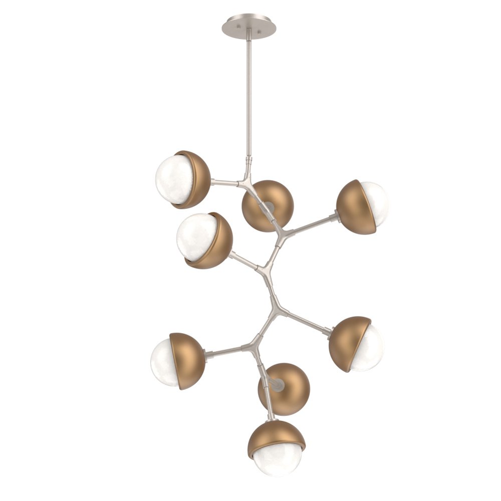 Cabochon Chandelier Large Pendant Beige Silver