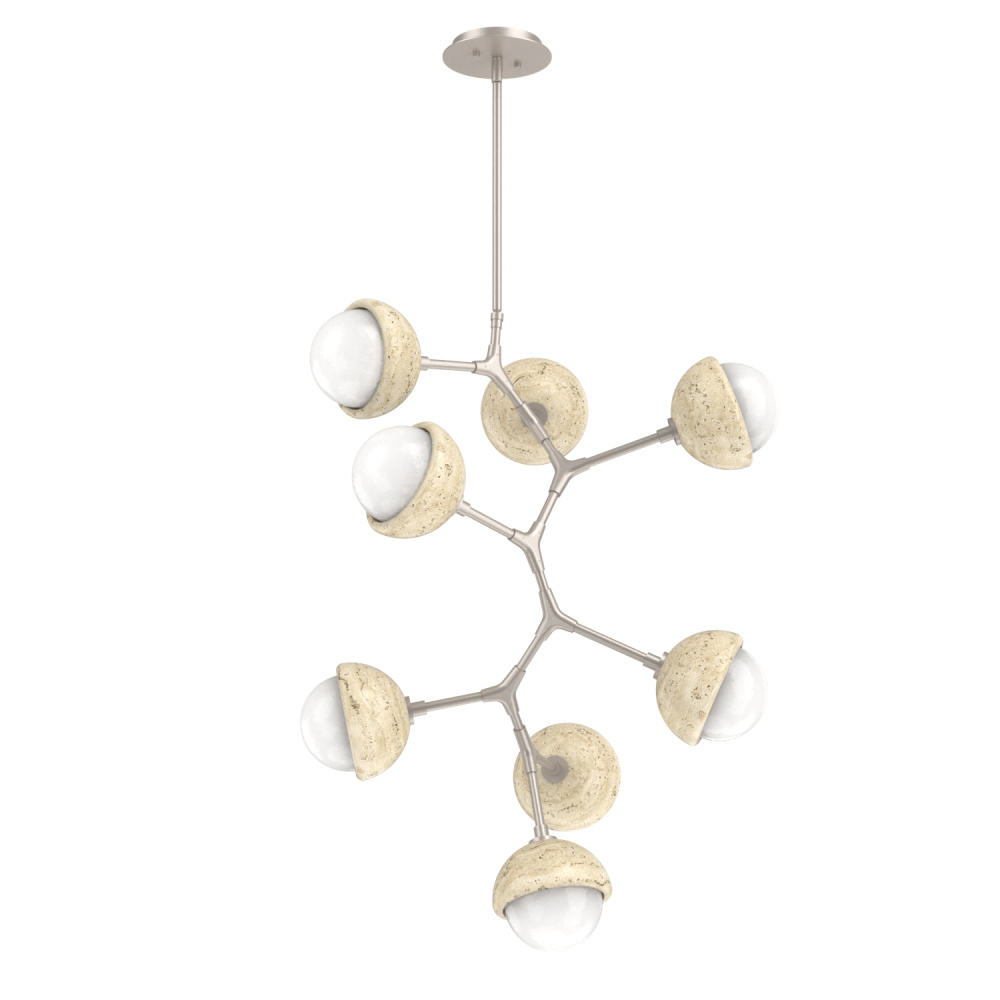 Cabochon Chandelier Large Pendant Beige Silver