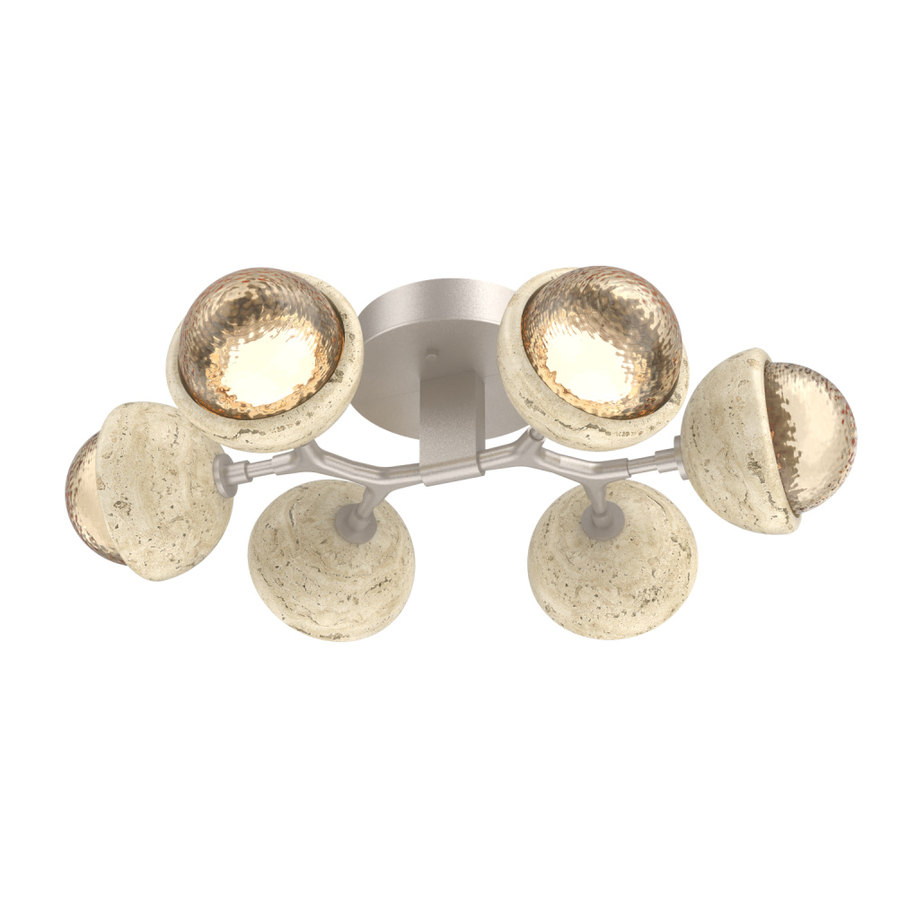 Cabochon Flush Mount Beige Silver