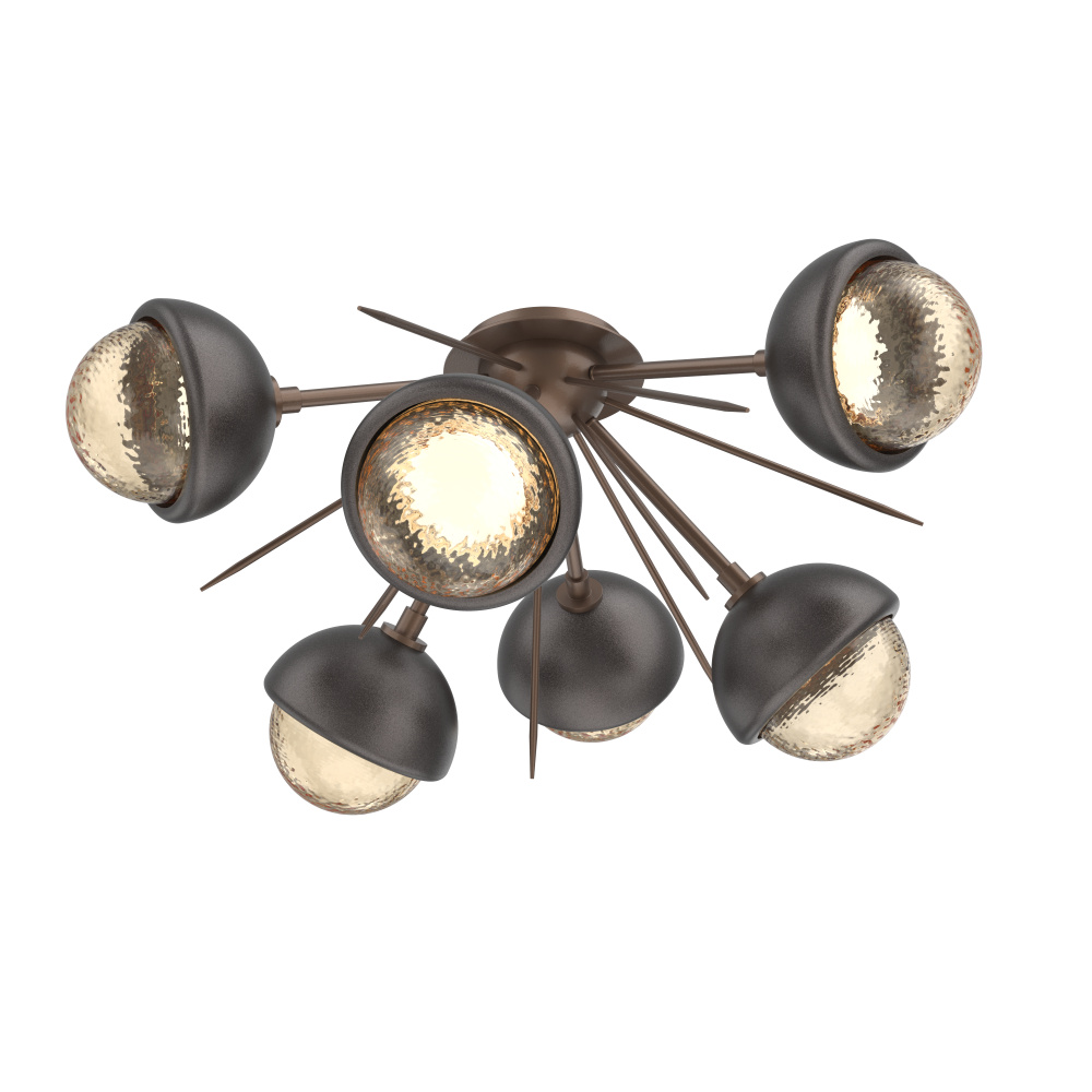 Cabochon Semi Flush Mount Burnished Bronze