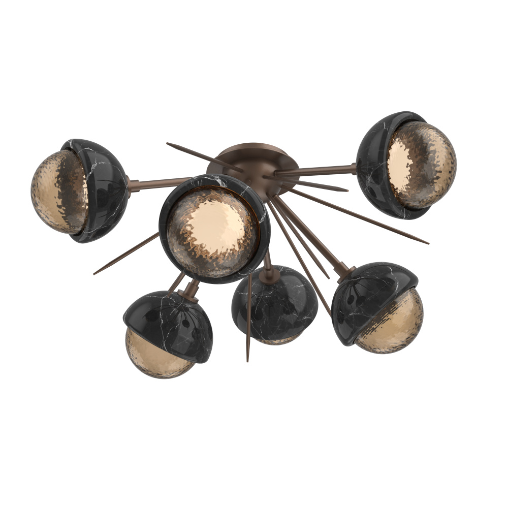 Cabochon Semi Flush Mount Burnished Bronze