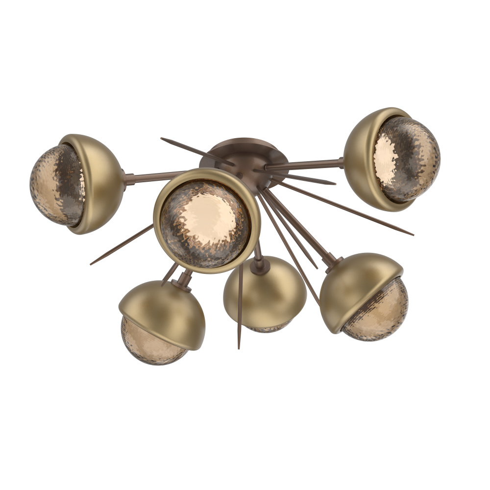 Cabochon Semi Flush Mount Burnished Bronze