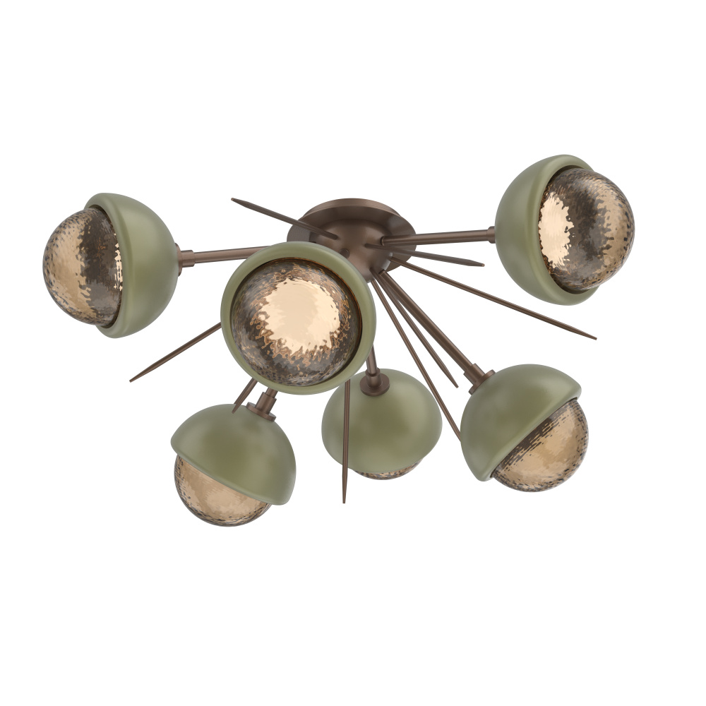 Cabochon Semi Flush Mount Burnished Bronze