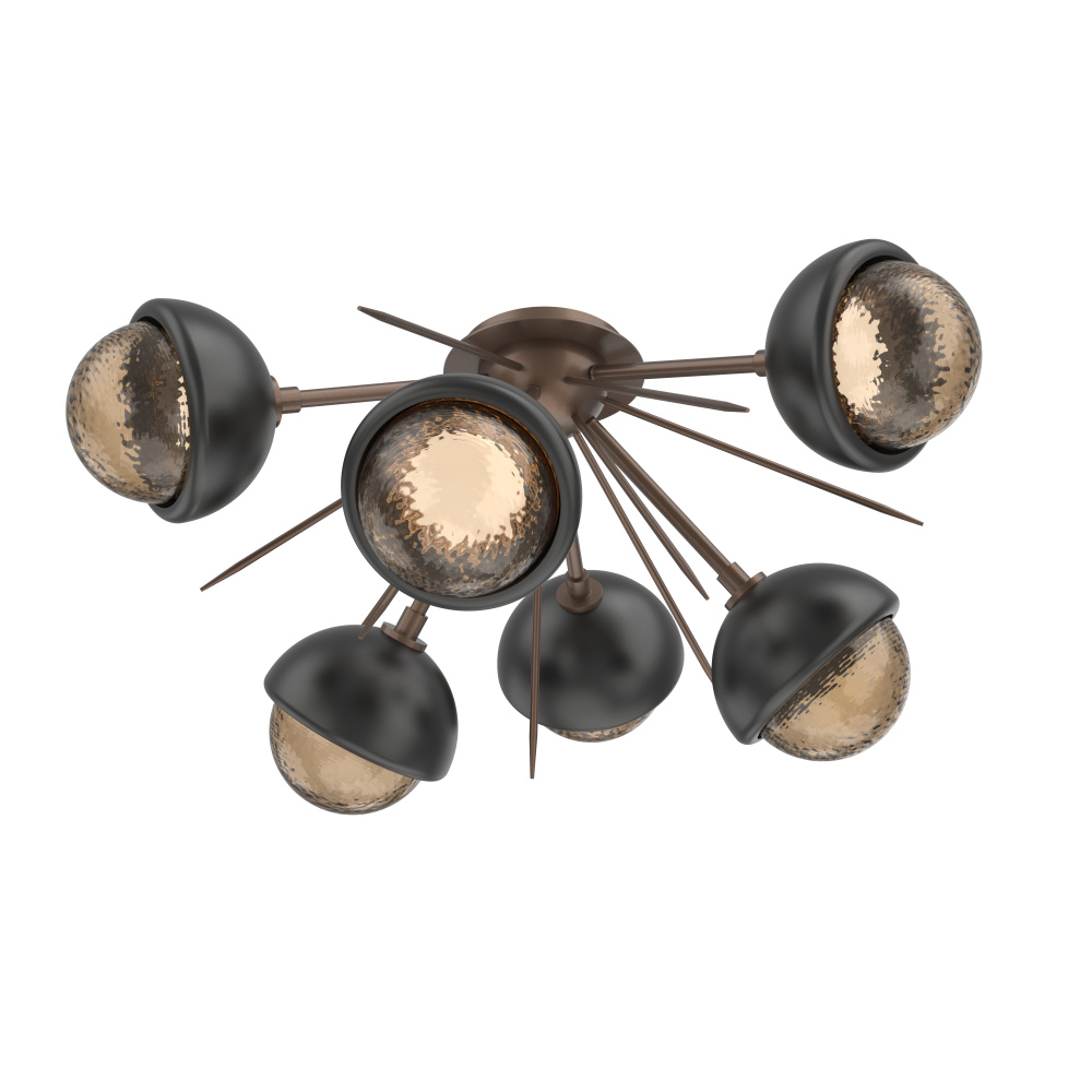 Cabochon Semi Flush Mount Burnished Bronze