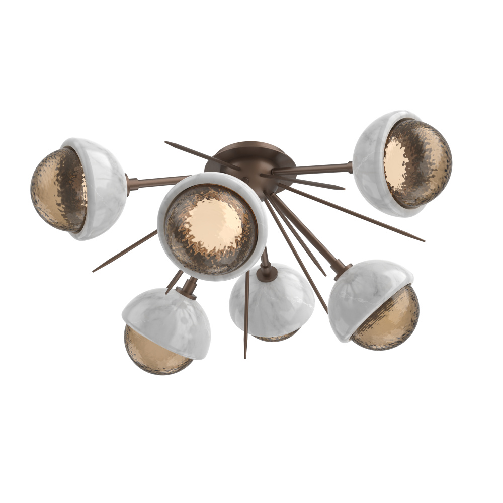 Cabochon Semi Flush Mount Burnished Bronze