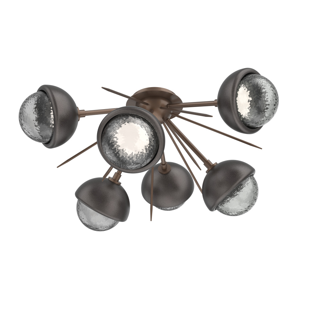 Cabochon Semi Flush Mount Burnished Bronze