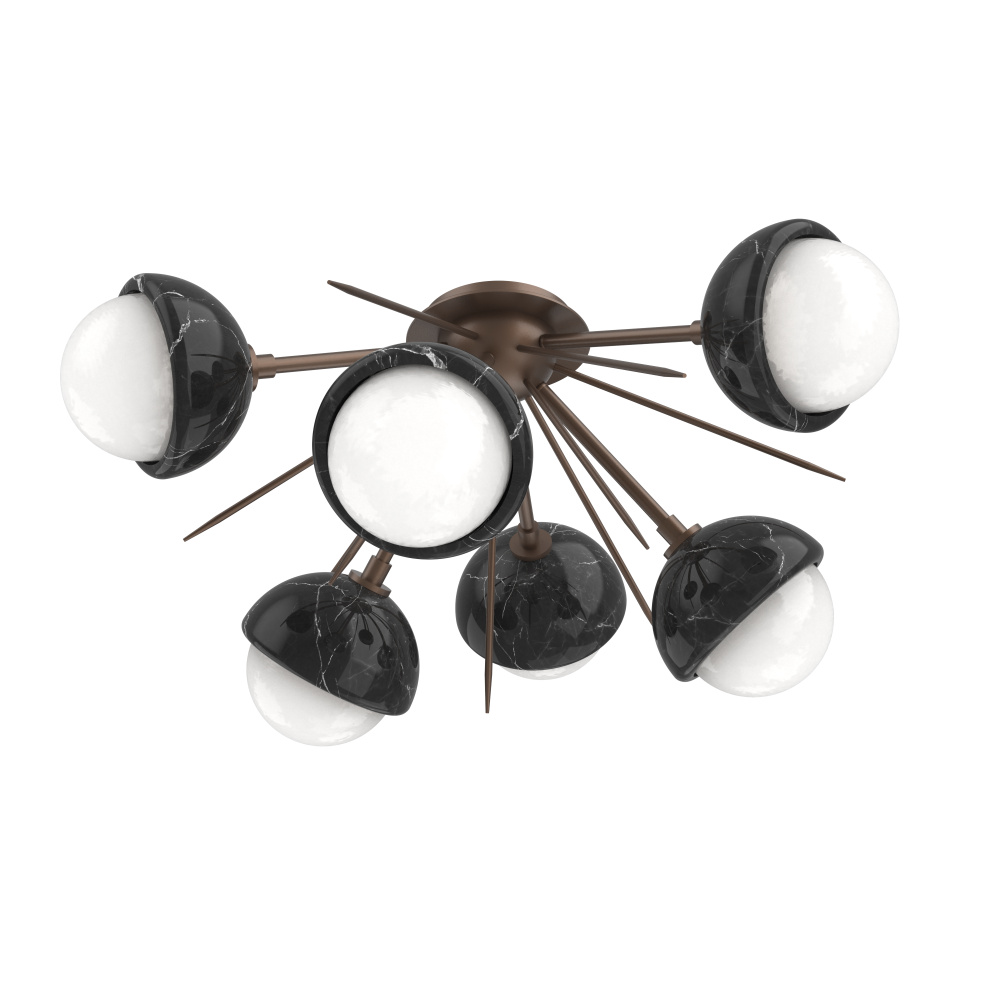 Cabochon Semi Flush Mount Burnished Bronze