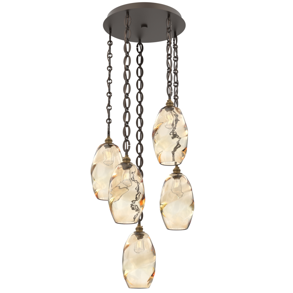 Ellisse Round 5pc Multi-Pendant with Chain