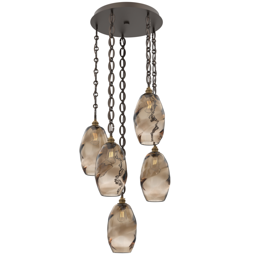 Ellisse Round 5pc Multi-Pendant with Chain