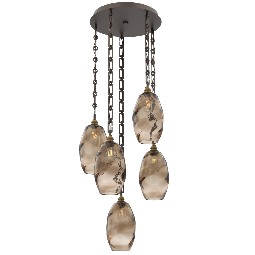 Ellisse Round 5pc Multi-Pendant with Chain