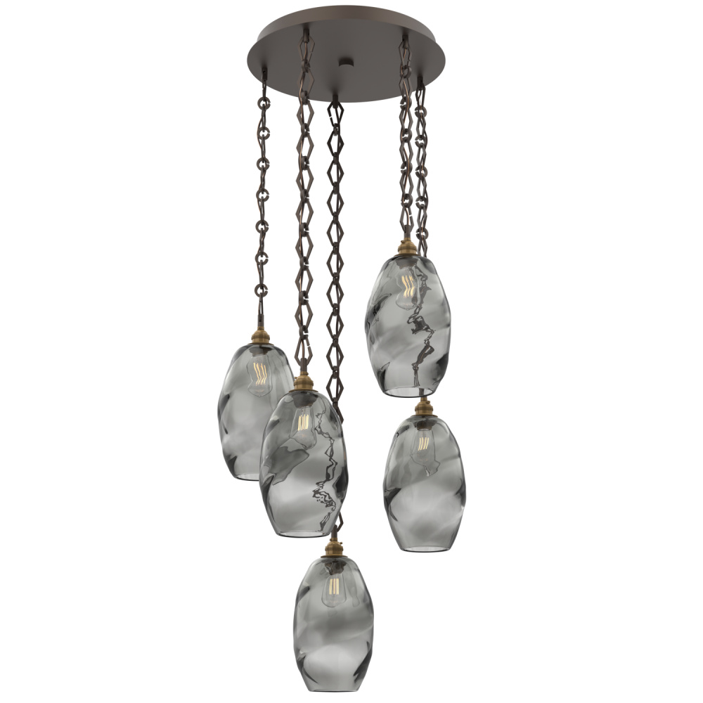 Ellisse Round 5pc Multi-Pendant with Chain