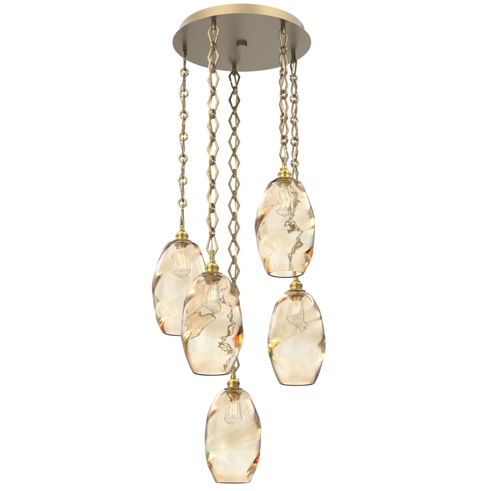 Ellisse Round 5pc Multi-Pendant with Chain