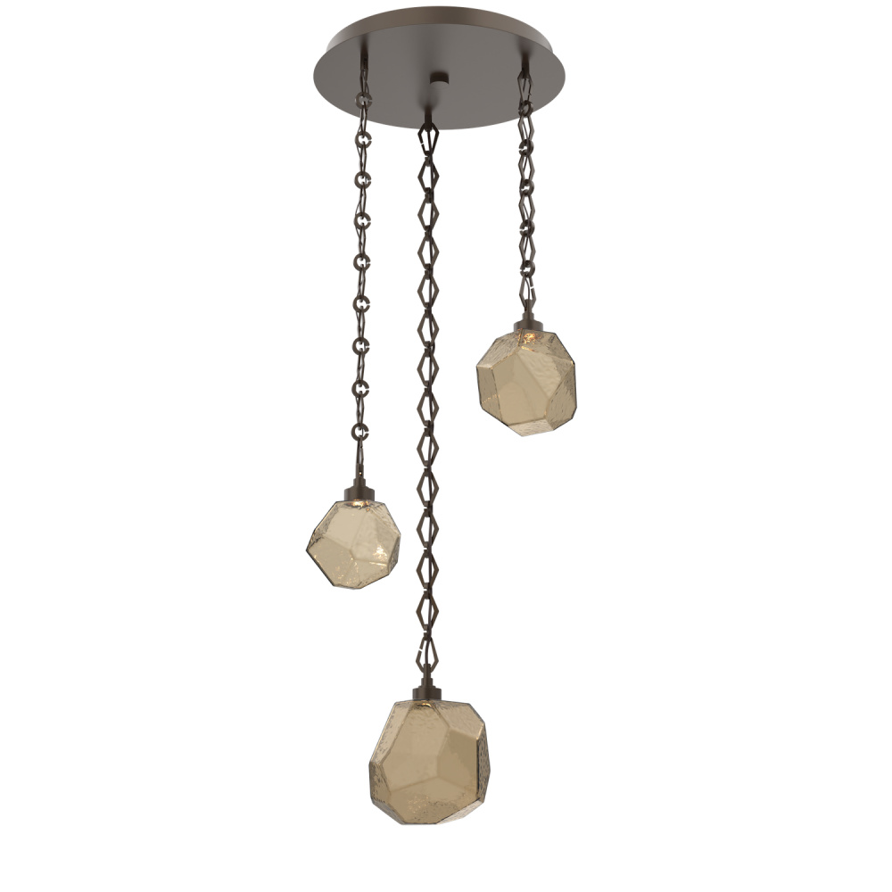 Gem Round 3pc Multi-Pendant with Chain