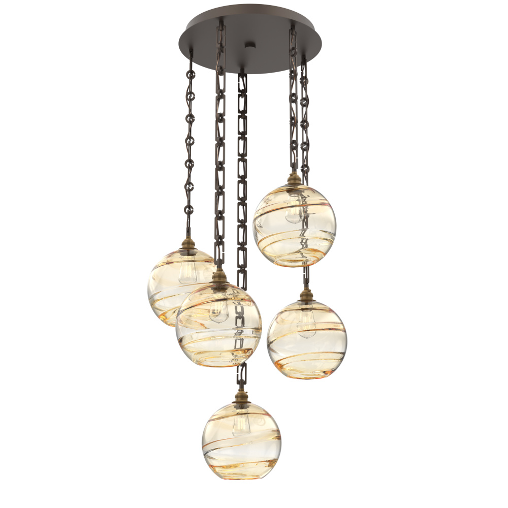 Terra Round 5pc Multi-Pendant with Chain