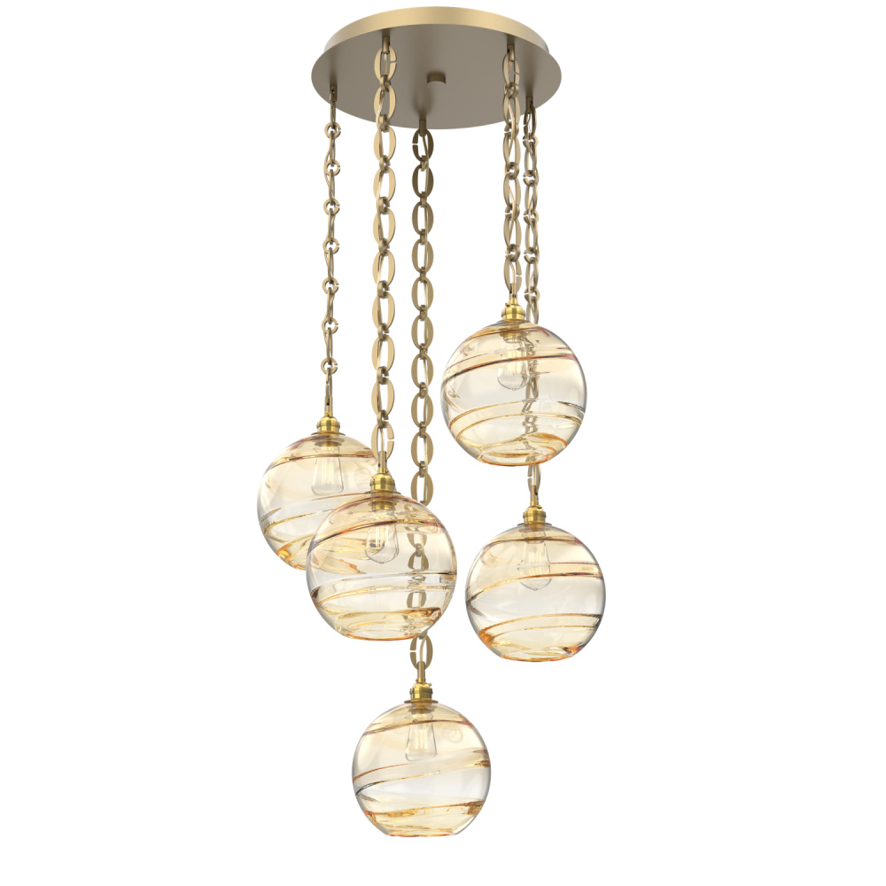 Terra Round 5pc Multi-Pendant with Chain
