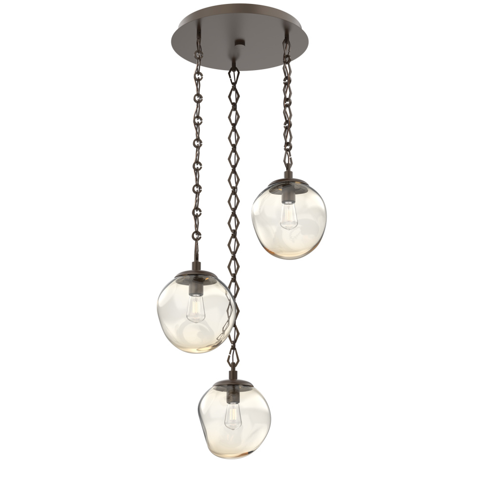 Aster Round 3pc Multi-Pendant with Chain (Bulb)