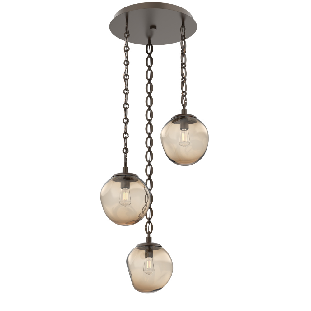 Aster Round 3pc Multi-Pendant with Chain (Bulb)