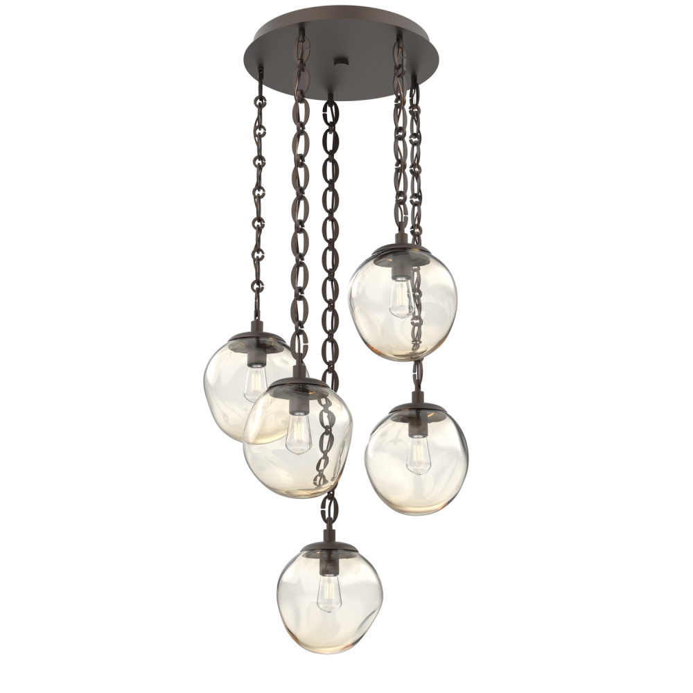 Aster Round 5pc Multi-Pendant with Chain (Bulb)