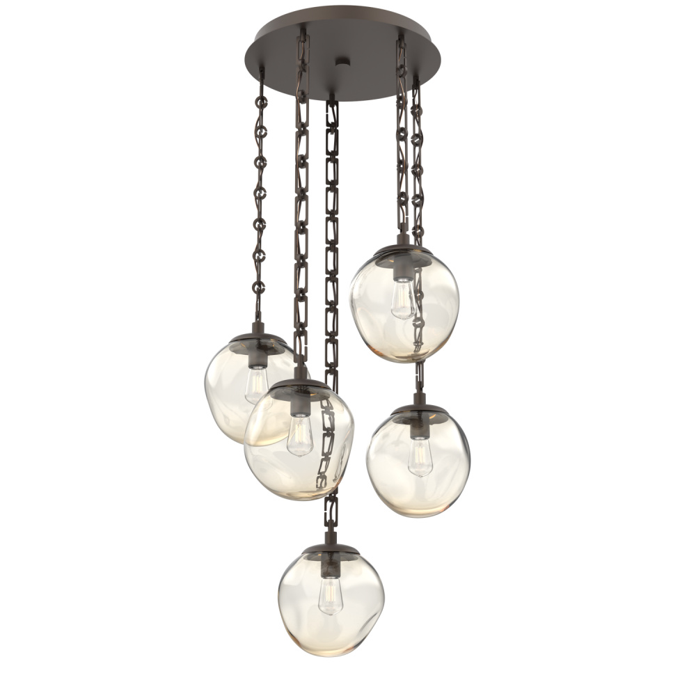 Aster Round 5pc Multi-Pendant with Chain (Bulb)