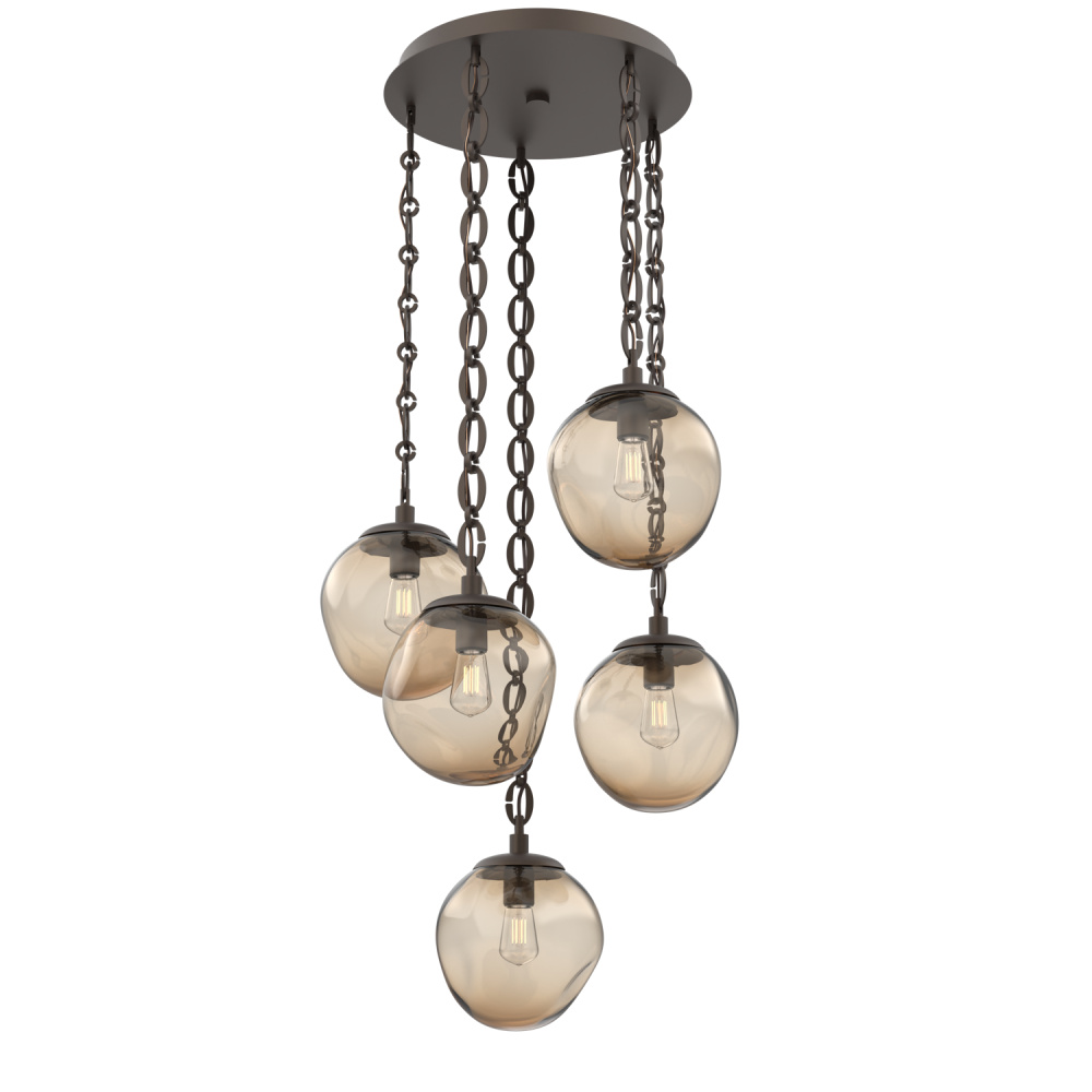 Aster Round 5pc Multi-Pendant with Chain (Bulb)