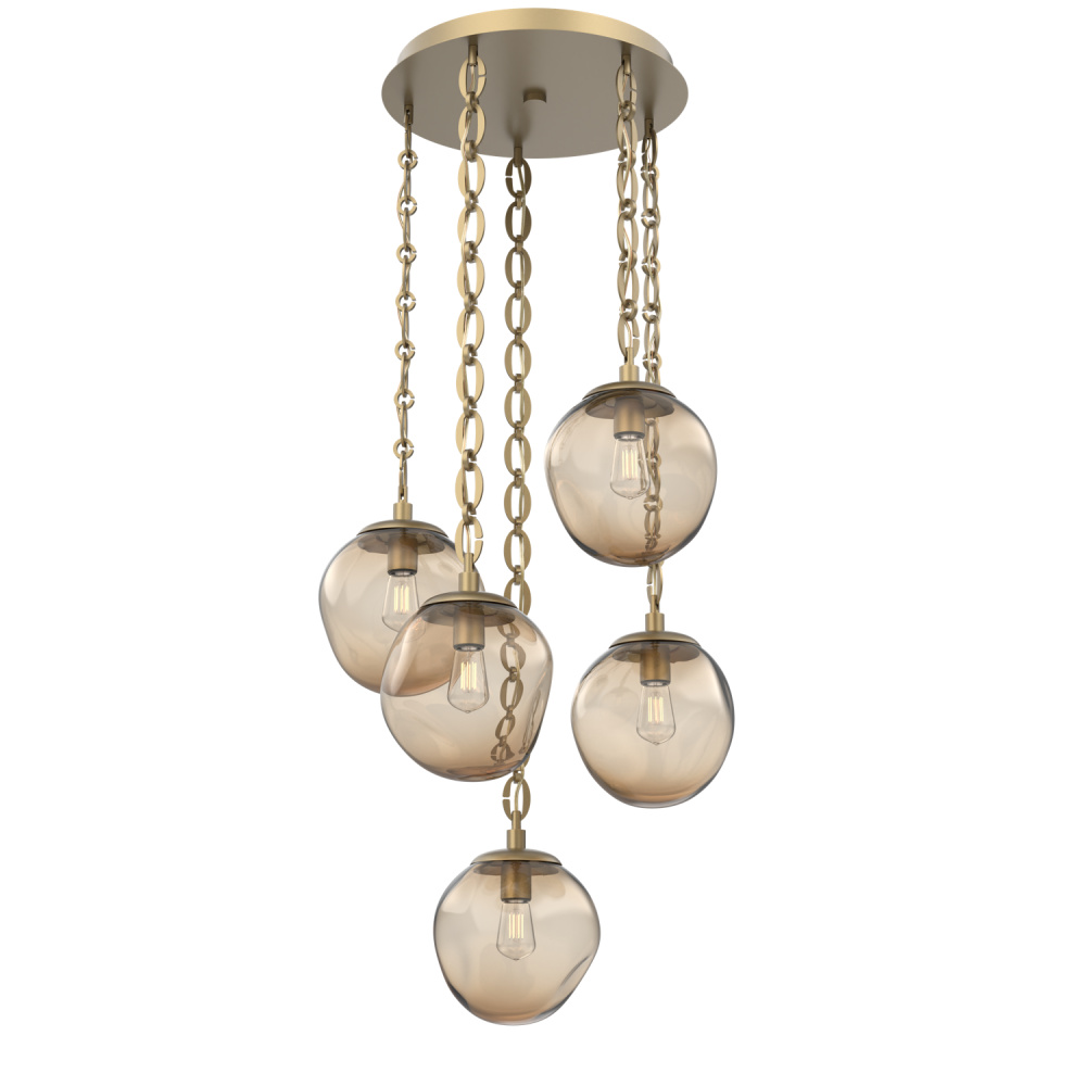 Aster Round 5pc Multi-Pendant with Chain (Bulb)