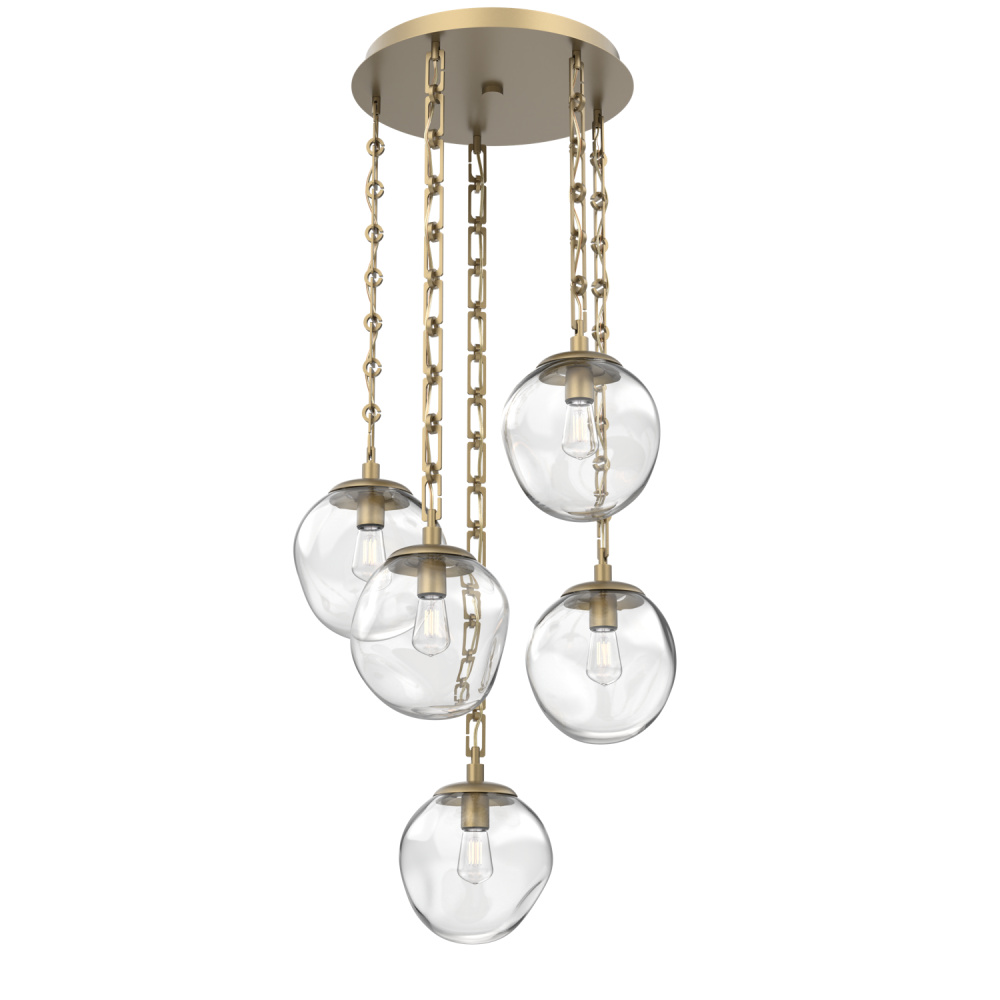 Aster Round 5pc Multi-Pendant with Chain (Bulb)