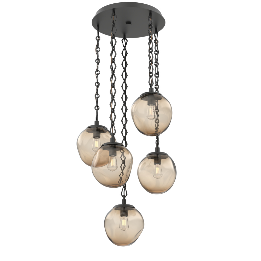 Aster Round 5pc Multi-Pendant with Chain (Bulb)