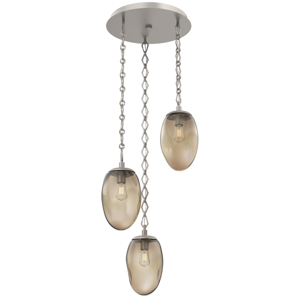 Meteo Round 3pc Multi-Pendant with Chain (Bulb)