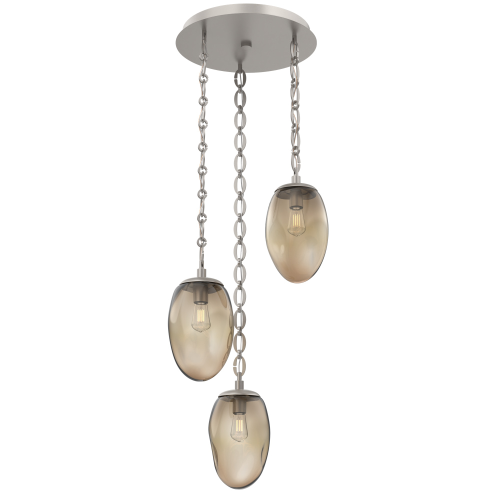 Meteo Round 3pc Multi-Pendant with Chain (Bulb)