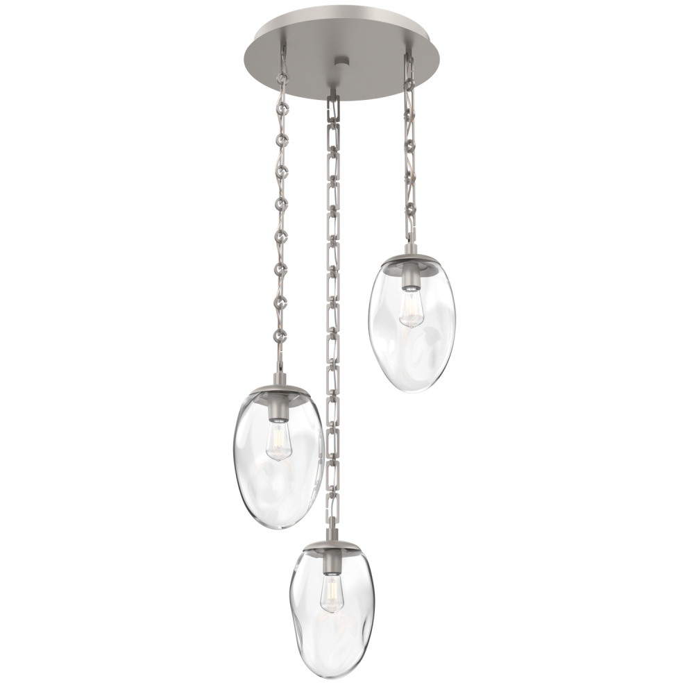 Meteo Round 3pc Multi-Pendant with Chain (Bulb)