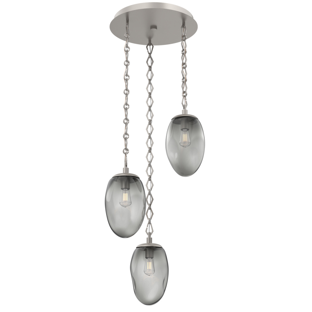 Meteo Round 3pc Multi-Pendant with Chain (Bulb)