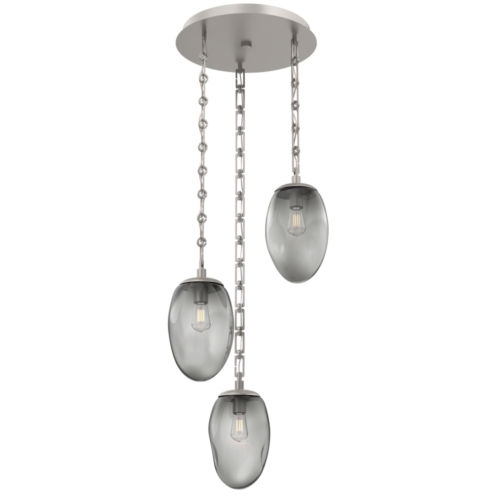 Meteo Round 3pc Multi-Pendant with Chain (Bulb)