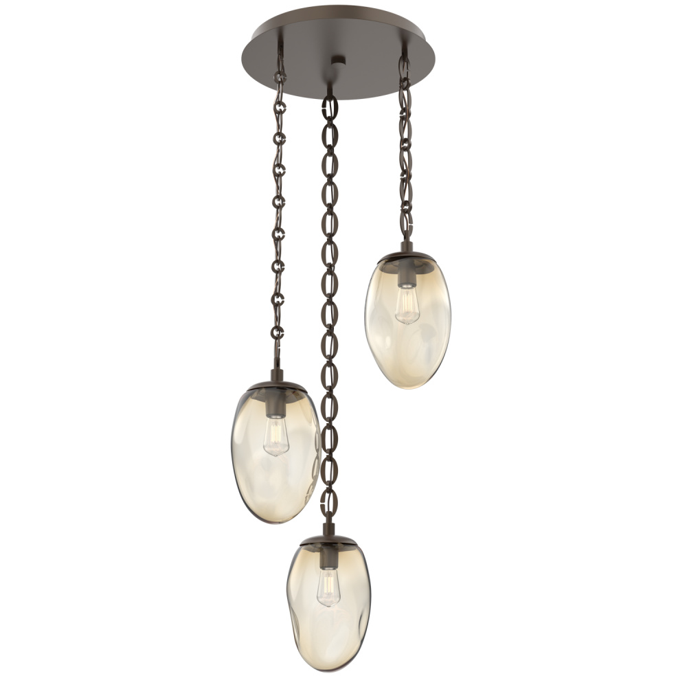 Meteo Round 3pc Multi-Pendant with Chain (Bulb)