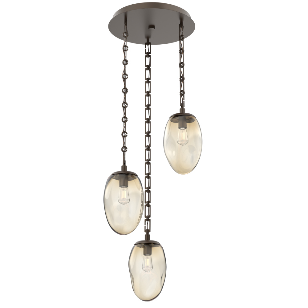 Meteo Round 3pc Multi-Pendant with Chain (Bulb)