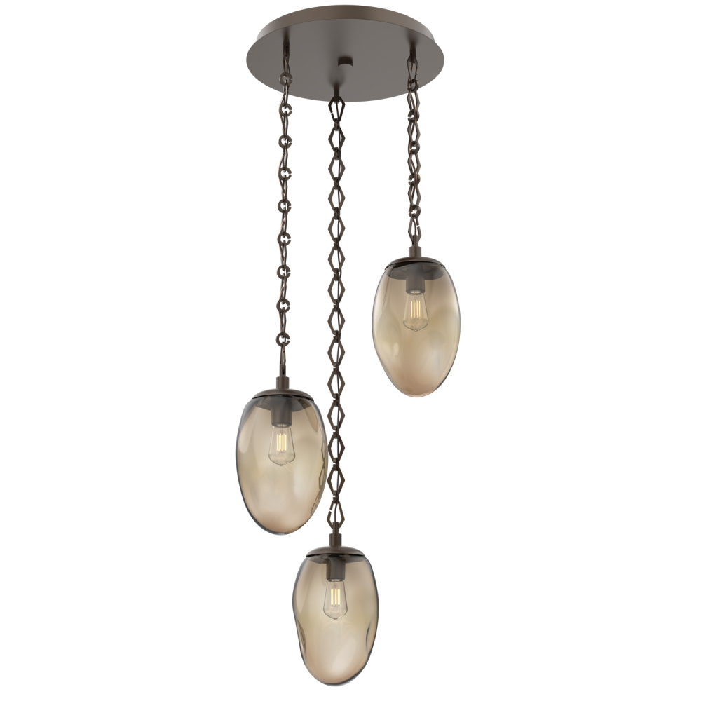 Meteo Round 3pc Multi-Pendant with Chain (Bulb)