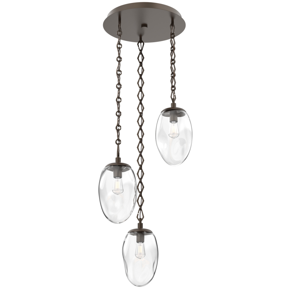 Meteo Round 3pc Multi-Pendant with Chain (Bulb)