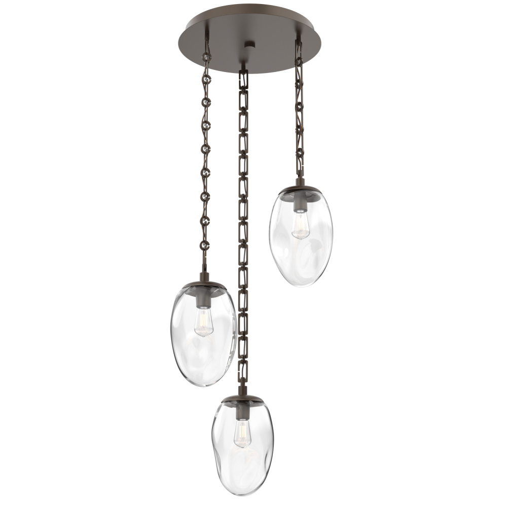 Meteo Round 3pc Multi-Pendant with Chain (Bulb)
