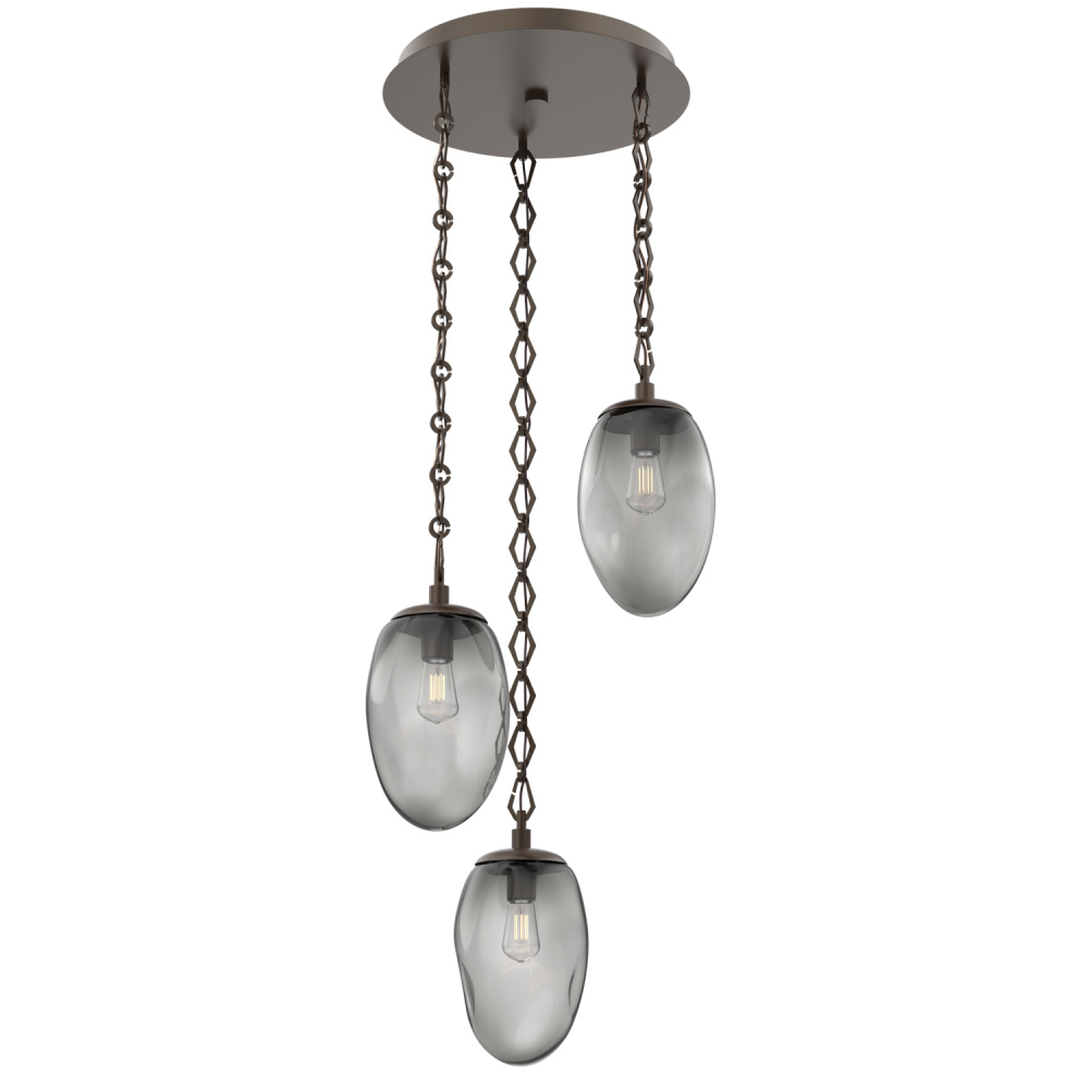 Meteo Round 3pc Multi-Pendant with Chain (Bulb)