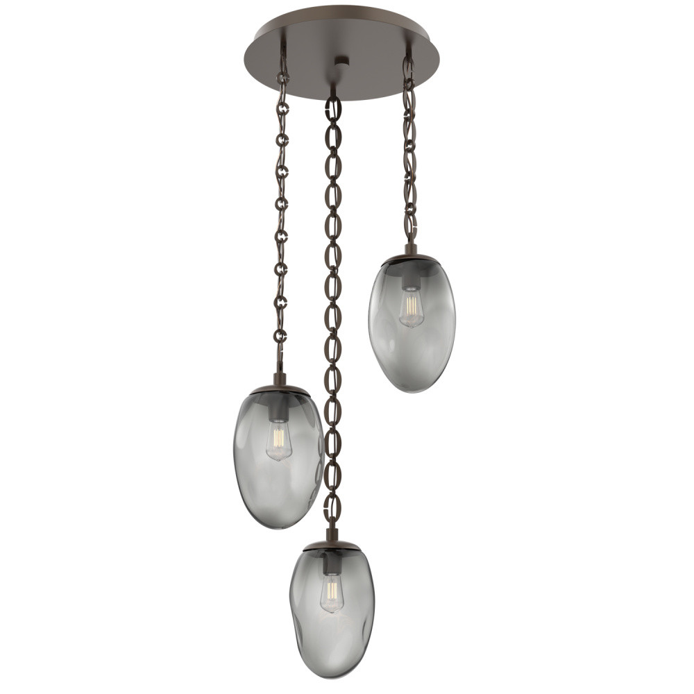 Meteo Round 3pc Multi-Pendant with Chain (Bulb)