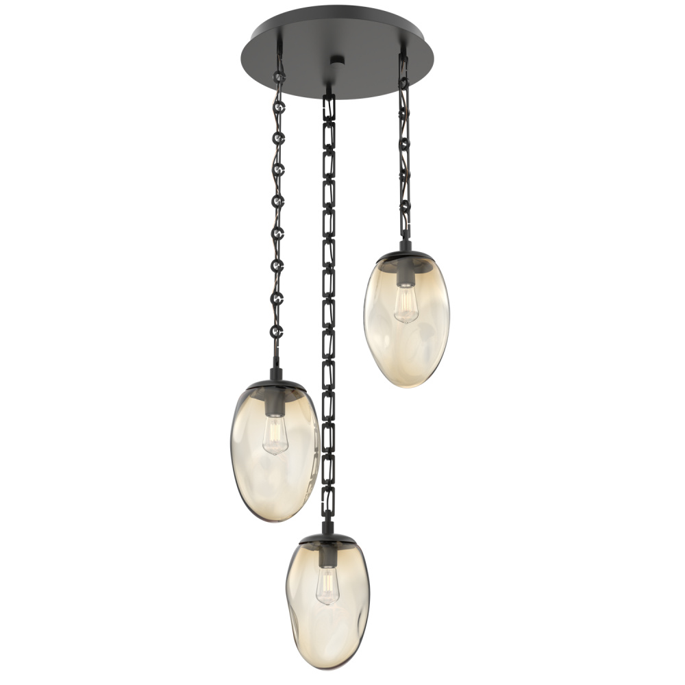 Meteo Round 3pc Multi-Pendant with Chain (Bulb)